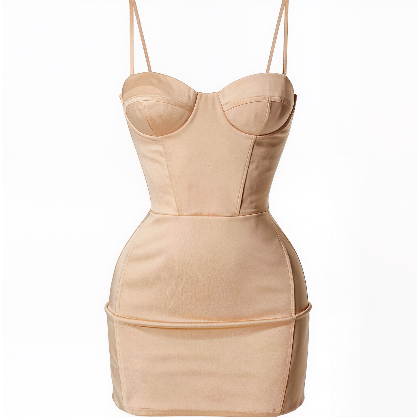 Blush Satin Corset Mini Dress