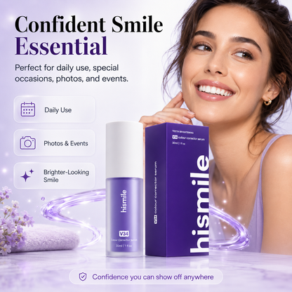 💜 LIMITED-TIME 50% OFF! ✨ V34 Colour Corrector Serum – Advanced Purple Colour Correction Technology. Neutralises Yellow Tones For A Brighter, More Confident Smile 🌙