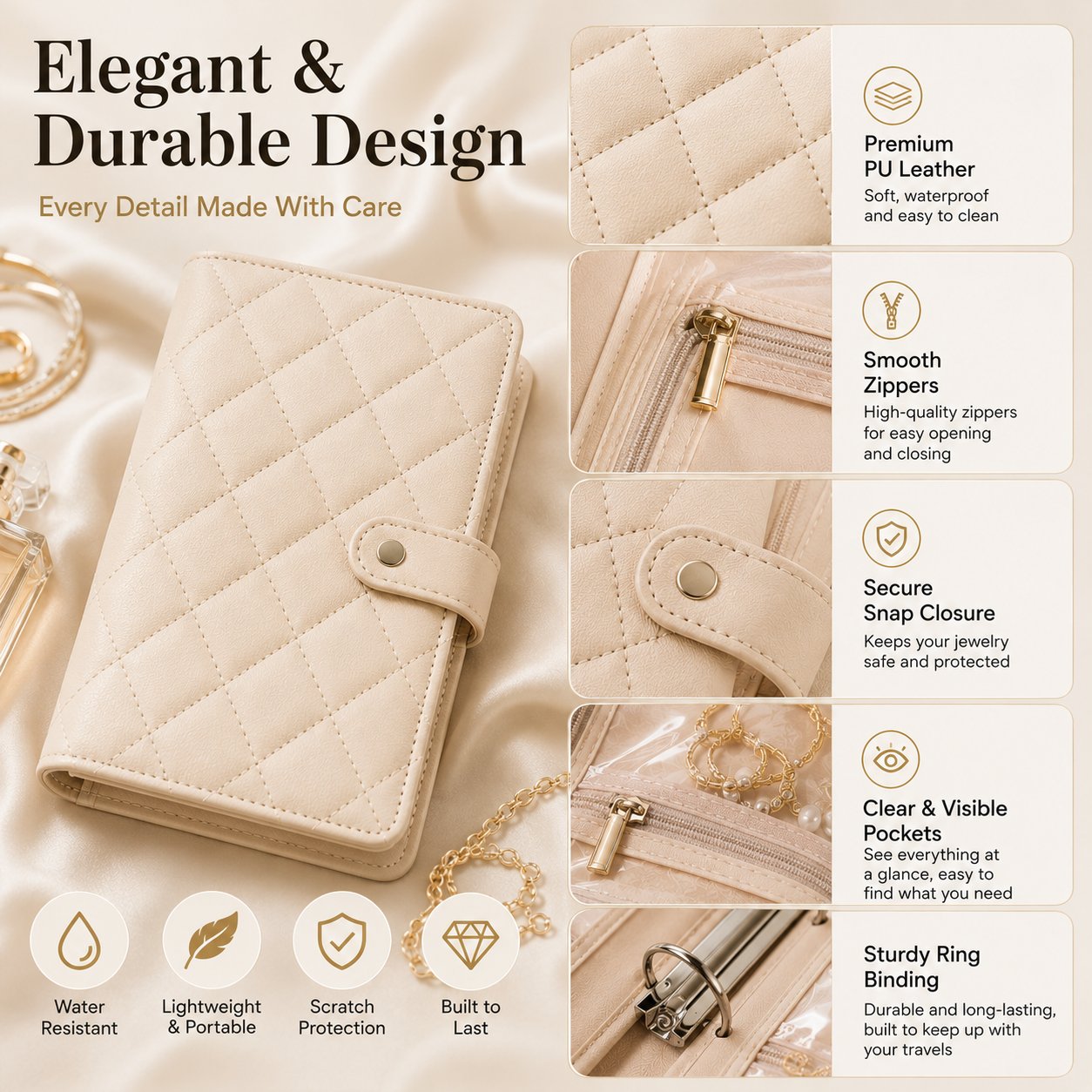 No More Tangled Necklaces – Luxury Travel Jewelry Organizer Book