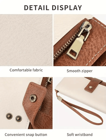 Women's long wallet, stylish clutch, elegant solid color RFID blocking leather wallet👛
