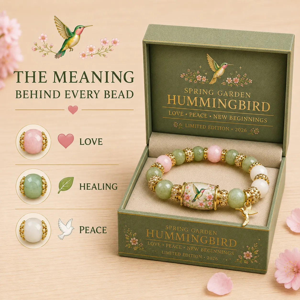 🌿 Love. Peace & Spring Blessings 💖 | 2026 Limited Edition Bracelet - Only 15 Left