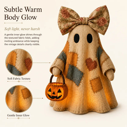 Lighted Vintage Patchwork Ghost