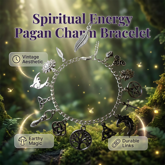 📿 LIMITED-TIME 50% OFF! ✨ Vintage Pagan Charm Bracelet – Spiritual Symbols. Antique Silver. Bohemian Style 🌙