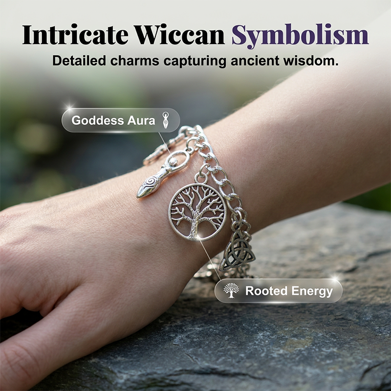📿 LIMITED-TIME 50% OFF! ✨ Vintage Pagan Charm Bracelet – Spiritual Symbols. Antique Silver. Bohemian Style 🌙